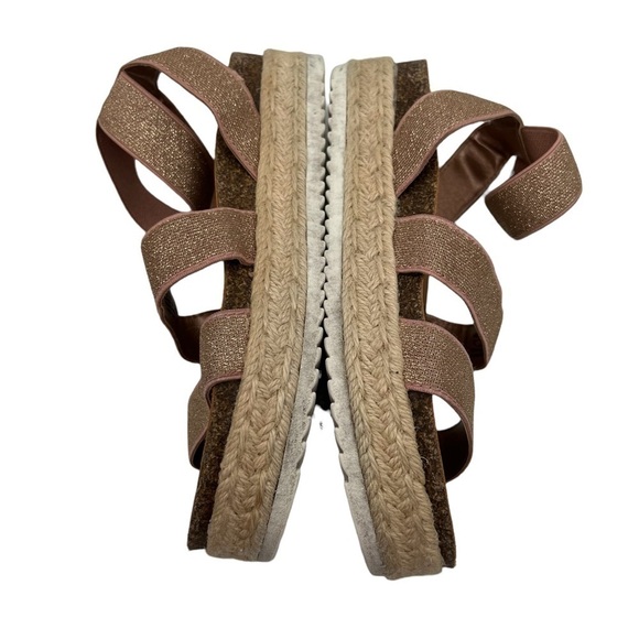 Madden Girl Rose Gold Shimmer Jimmie Platform Espadrille Sandals Size 3 Girl’s - Picture 8 of 10
